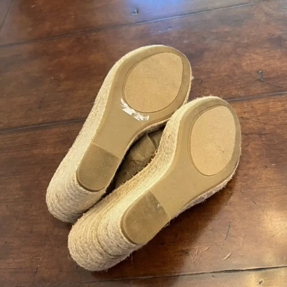 SUGAR Womens Tan‎ Canvas Platform Sandals Size 9